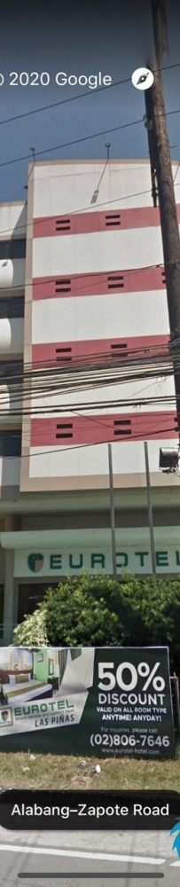Eurotel las pinas酒店被查，地址在拉丝去阿拉棒的路上